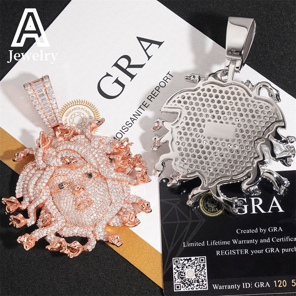 Iced out jewelry Hip Hop Pendant 925 Sterling Silver VVS Moissanite Diamond Pendent