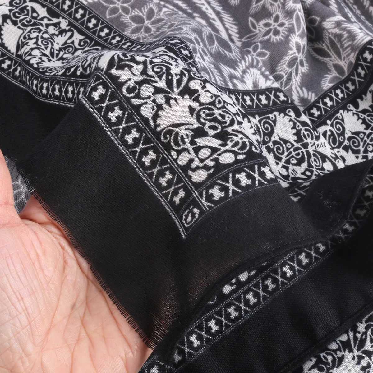 Fashion scarf lightweight scarf shawl printed with cashew flower Muslim synthetic silk polt scarf Mti colorful ethnic style X250324