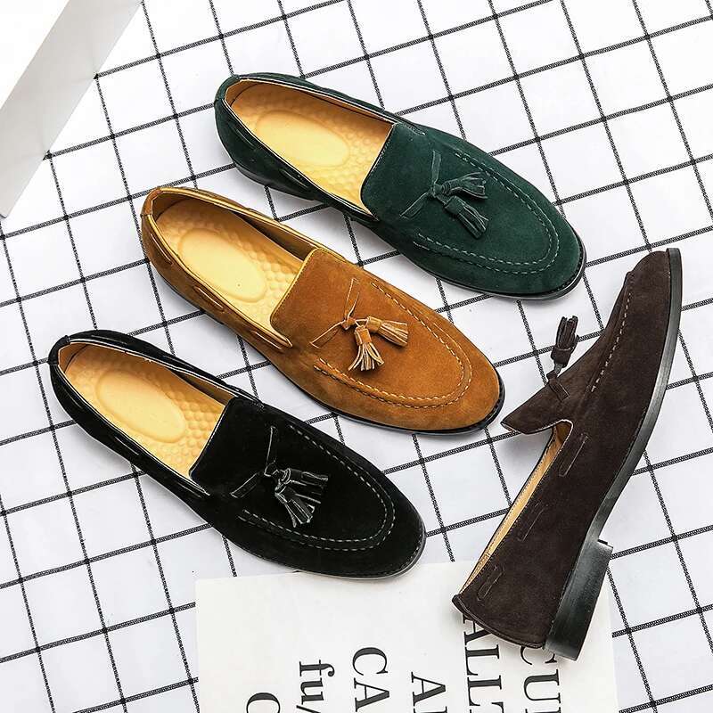 Summer Suede Tassel Leisure 2024 Italy Style Soft Moccasins High Quality Men Loafers Flats Driving Shoes