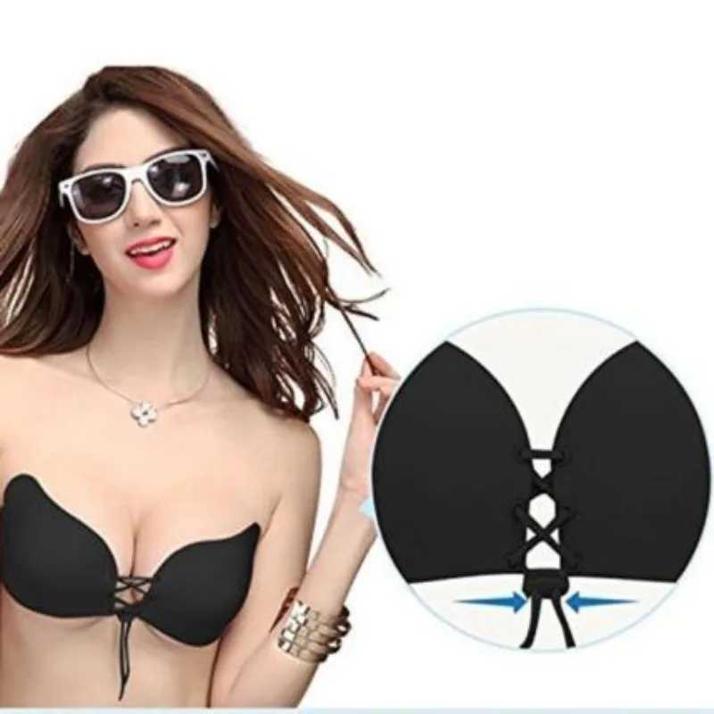Butterfly wing integrated seamless thin collection chest Frenulum invisible silicone wedding bra lingerie strapless Nipple padXJ250324