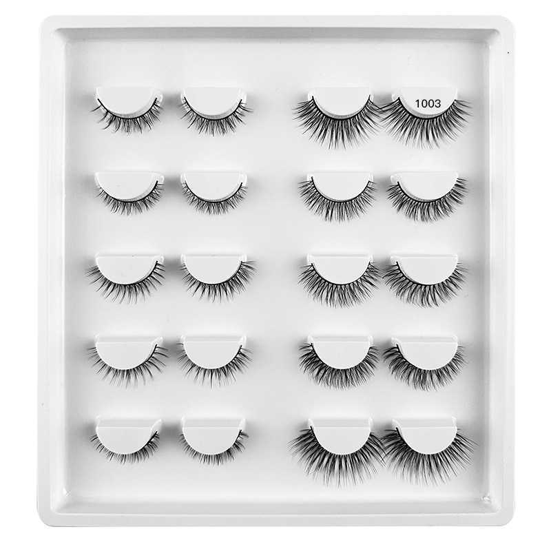 10 pairs of mixed synthetic false eyelashes naturally thick eyelashes multi-layered three-dimensional curling and curling W250324