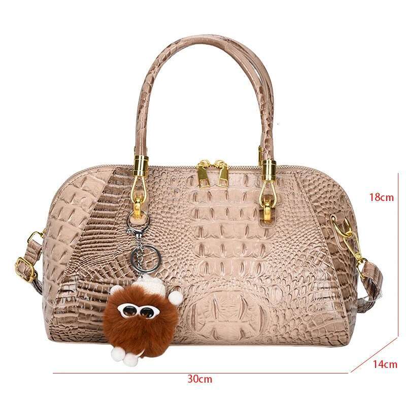 Black Alligator Handbag Brand Boston For Women Crocodile Pattern Pu Leather Shoulder Crossbody Bag Classic Briefcase