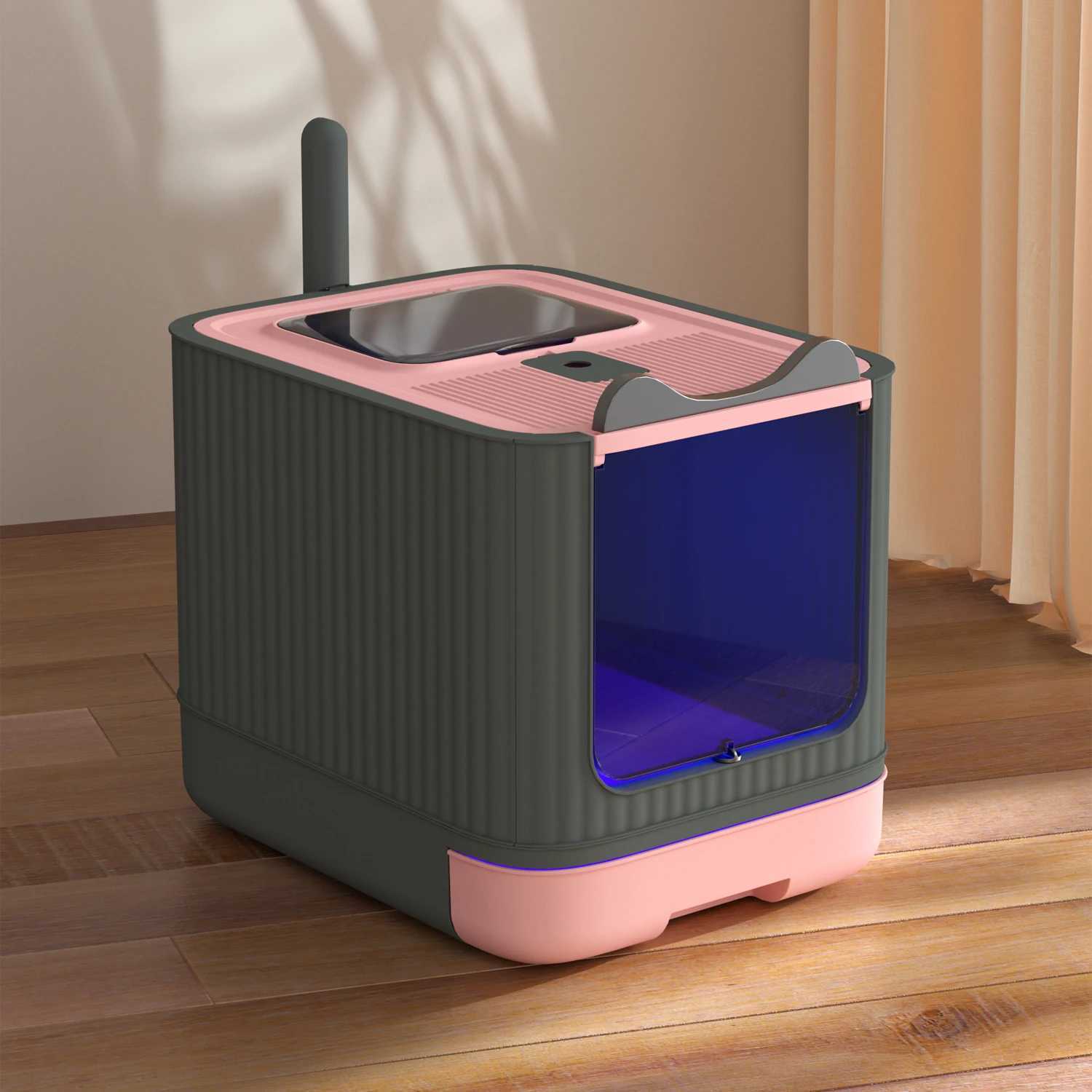 Pet Box UV Lights Top Drawer Litter Pan Fully enclosed with in/out door control Disinfecting and deodorizing For cat