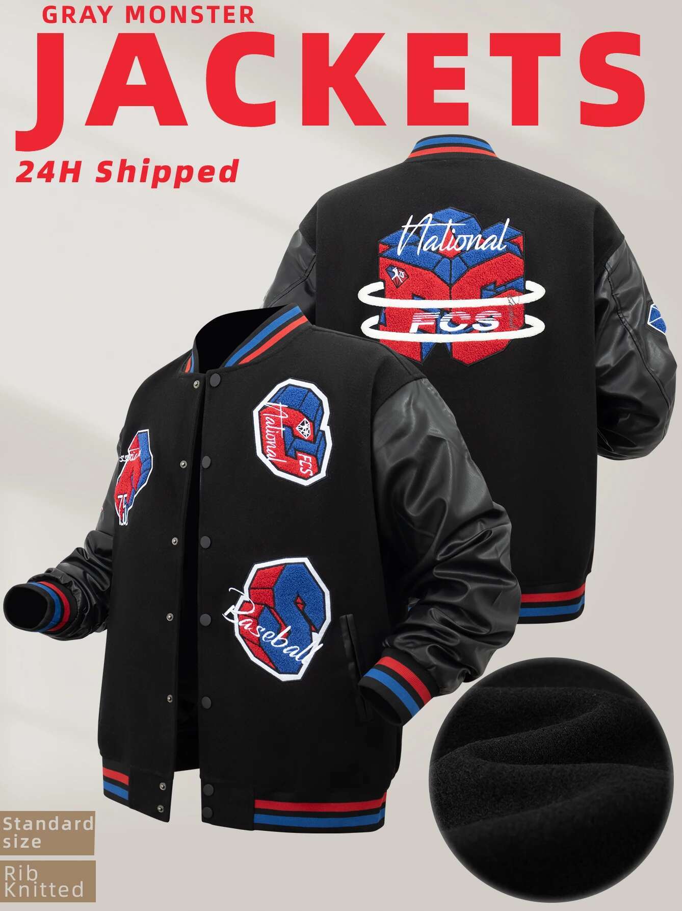 Mens Vintage Letter Embroidery Jacket Loose Motorcycle Coats Autumn And Winter Varsity Baseball Bomber Jackets Streetwear