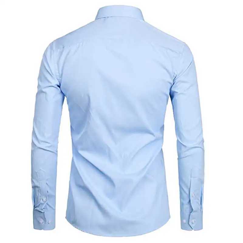 Mens high-quality dress shirt 2023 fashion new slim fit long sleeved mens black and white formal button up shirt chemical mens X250324
