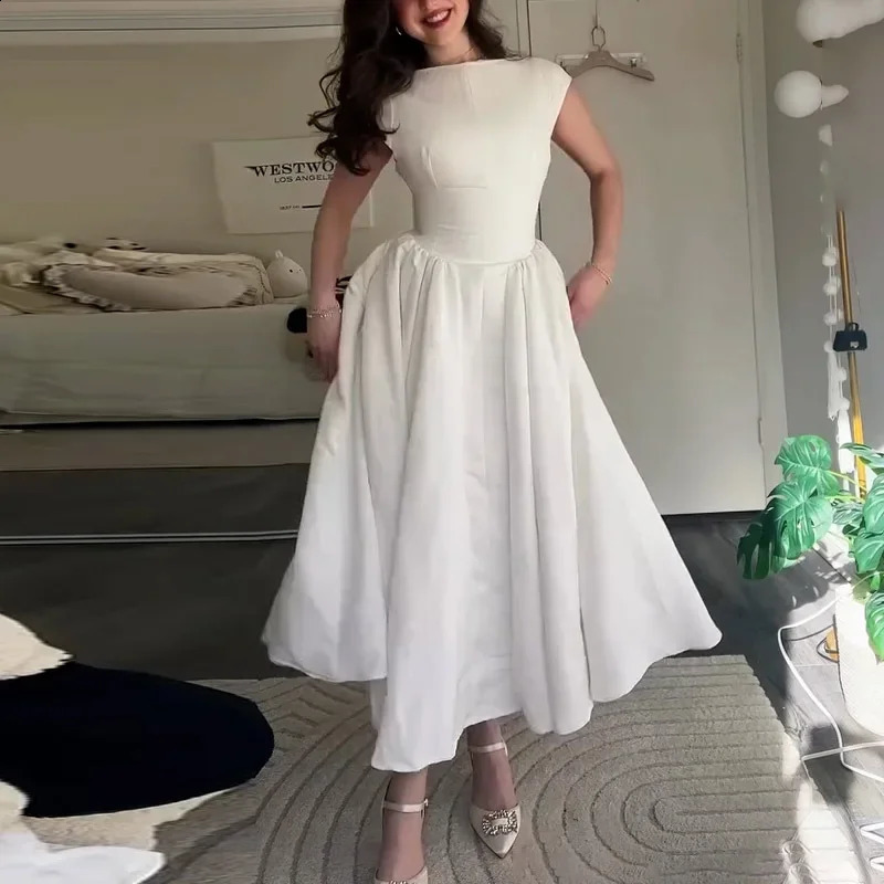 Summer 2025 Sexy Slim Fit Midi Dress Pure Color round Neck Sleeveless Womens Dress Cross-Border Fashion Elegant Style 250319