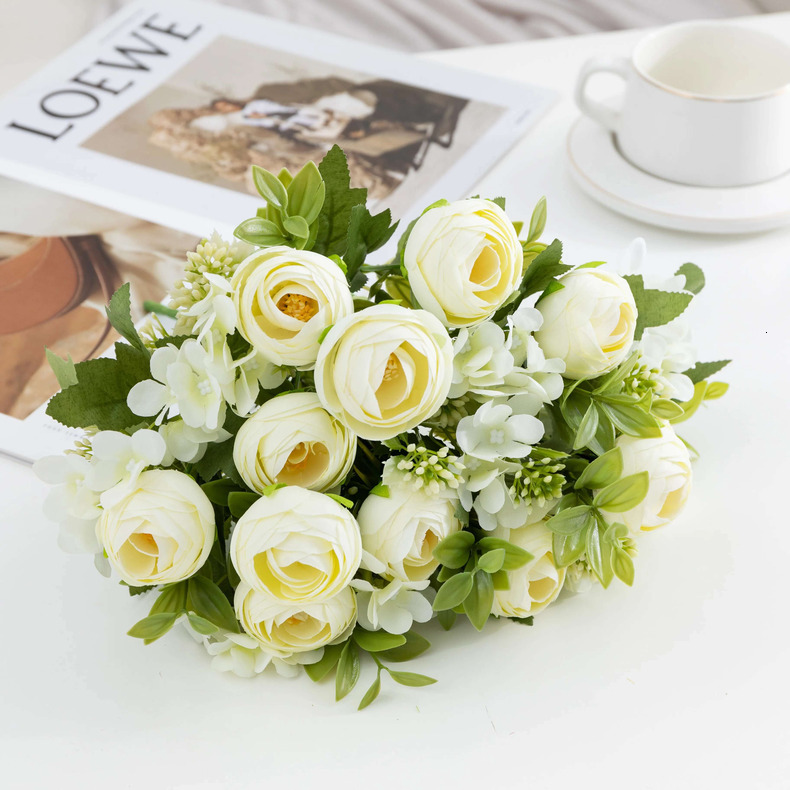 Faux wers DIY Kit Realistic Simulated Tea Roses with Multiple Forks for Creative Table Scapes beautiful