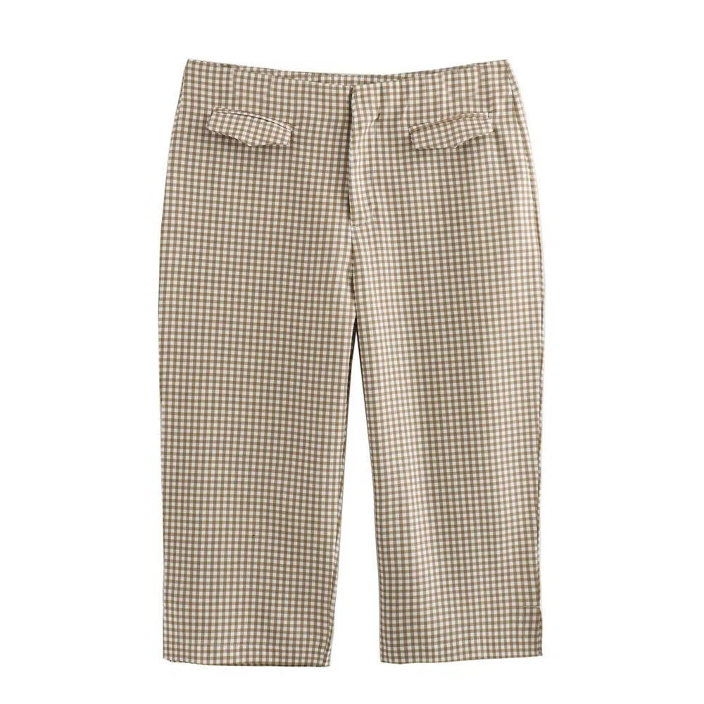 2024 ZAR summer European and American style small plain camisole vest pants set 250322