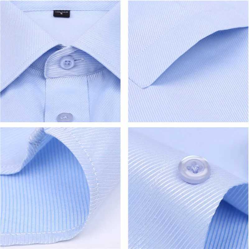 Mens Classic French Cuff Solid Dress Shirt Front Grid Formal Business Standard Fit Long Sleeve Office White Shirt X250324