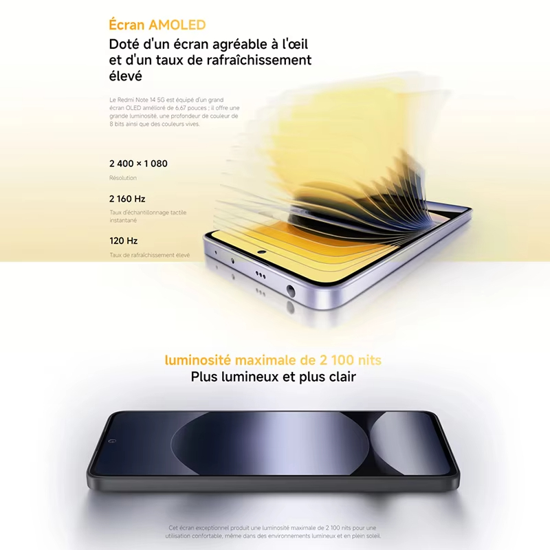 Xiaomi Redmi Note 14 5G Smartphone European Version NFC MTK Dimensity 7025-Ultra 108MP Camera 5110mAhOLED 120Hz,Al 108 MP camera