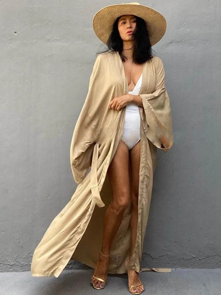 OIINAA solid bikini top womens beach Vneck lace plus size long skirt summer dress 250324