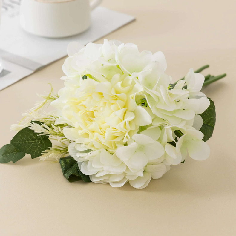 Wedding wedding champagne hydrangea fake wers bride hand bouquet decoration dahlia cross-border simulation wer arrangement wholesale beautiful