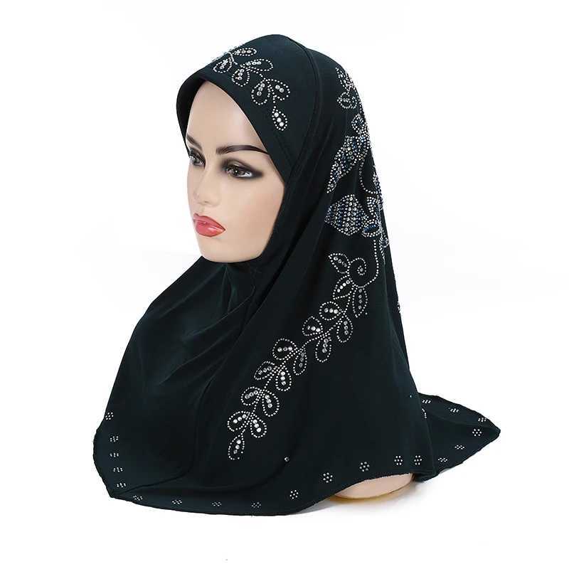 H102 Gorgeous Stone Prayer Headscarf Muslim FL Hat Islamic Scarf Hat AR PL Wrapped Scarf Eldre Wen Headscarf X250324