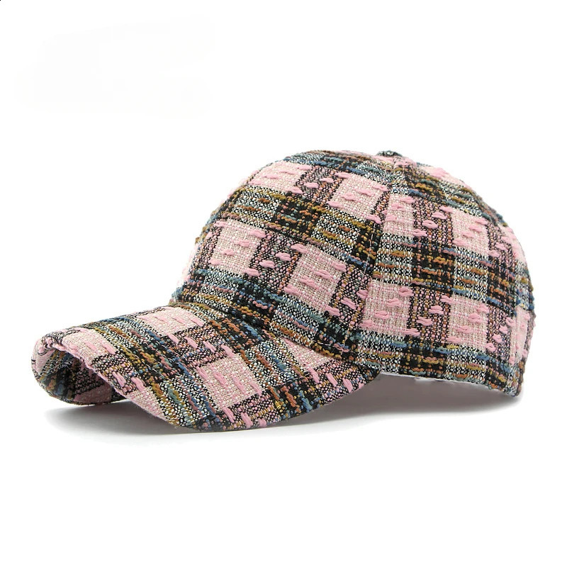 Korean Fashion Plaid Hardtop Baseball Cap Ladies Outdoor Sun Visor Cap 250321