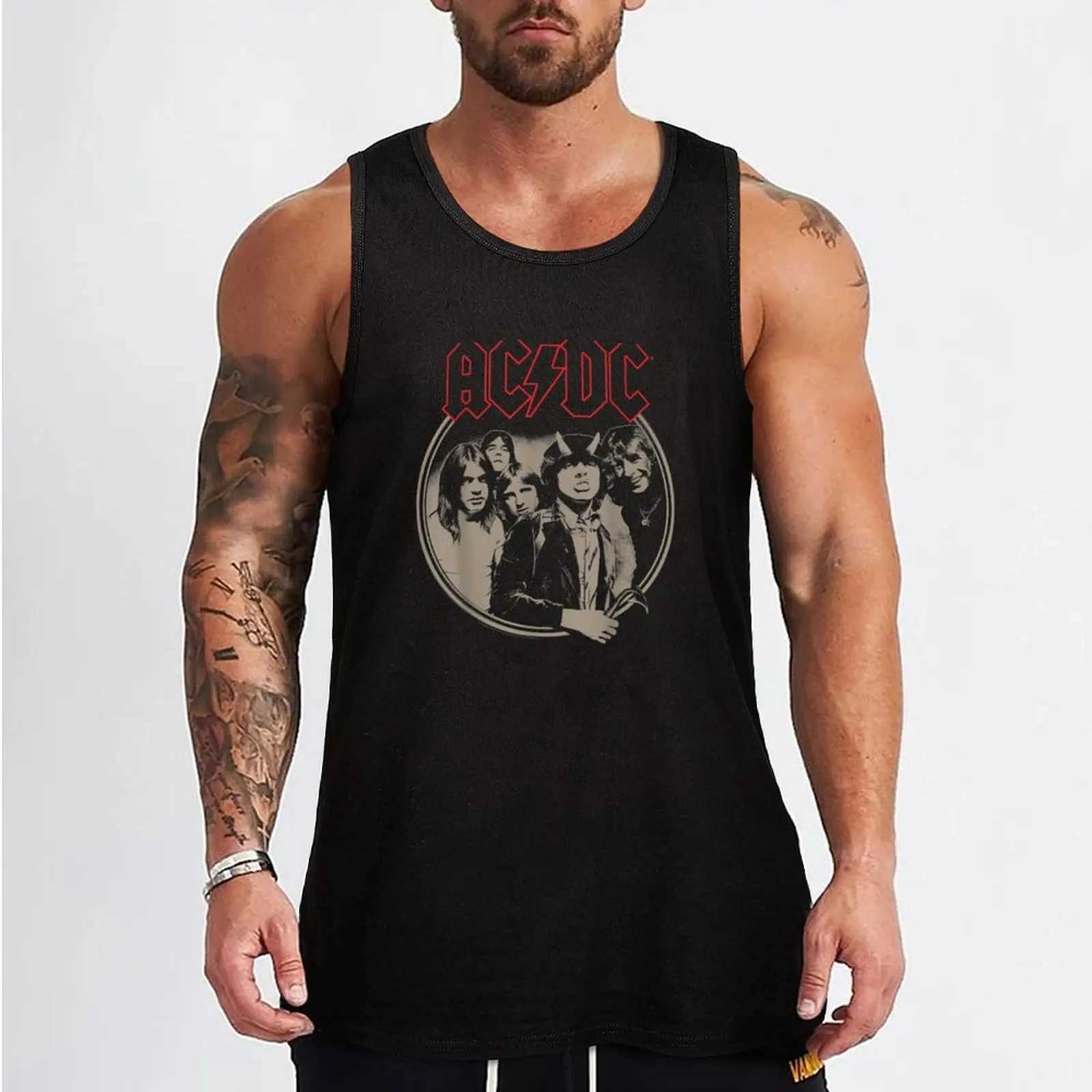 Retro Band Vest Top Gym T-shirt Mens SLeeveless Jacket Mens Gym Clothing X250324