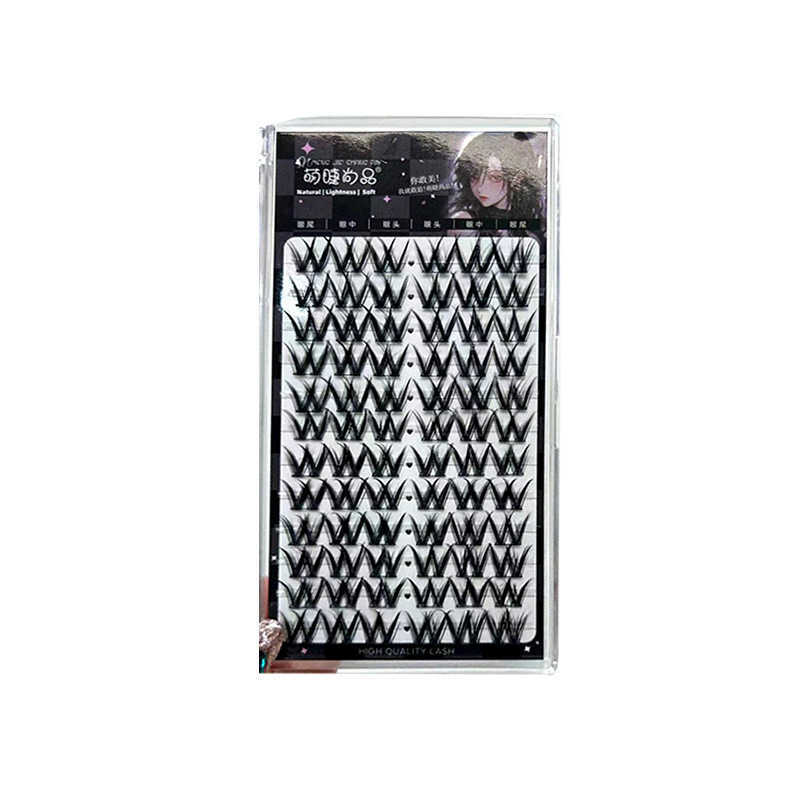 Cute Eyelash Shangpin W-shaped Large Dense Curl Thick False Eyelash Single Cluster Hair Influenza Lazy Segmented Eyelash W250324