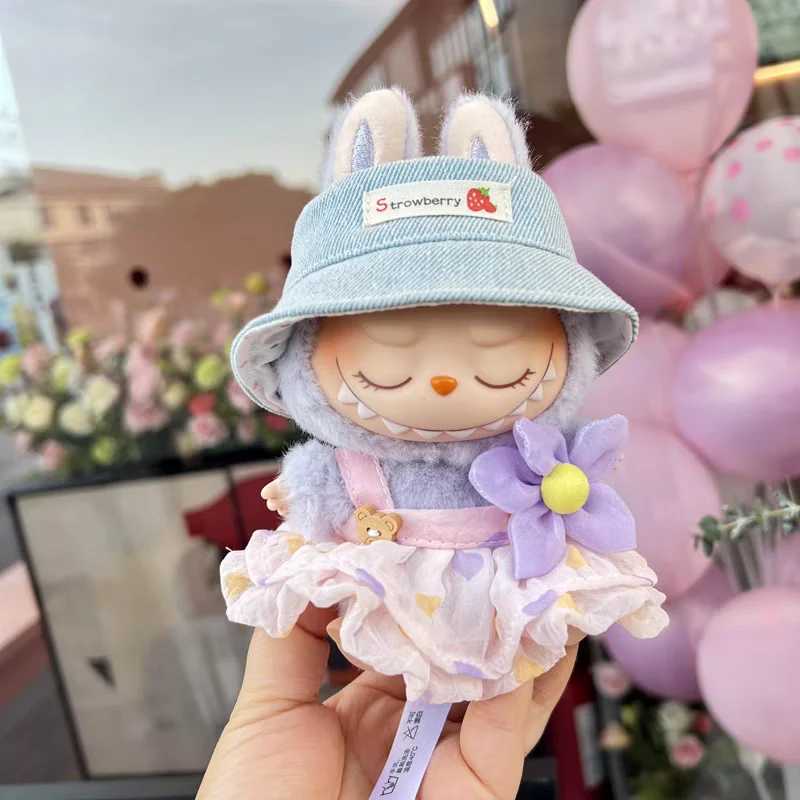 Suitable for 17cm Labubu doll set pleated snowflake hair clip set fishermans hat Labubu clothing Ropa LabubuXJ250324