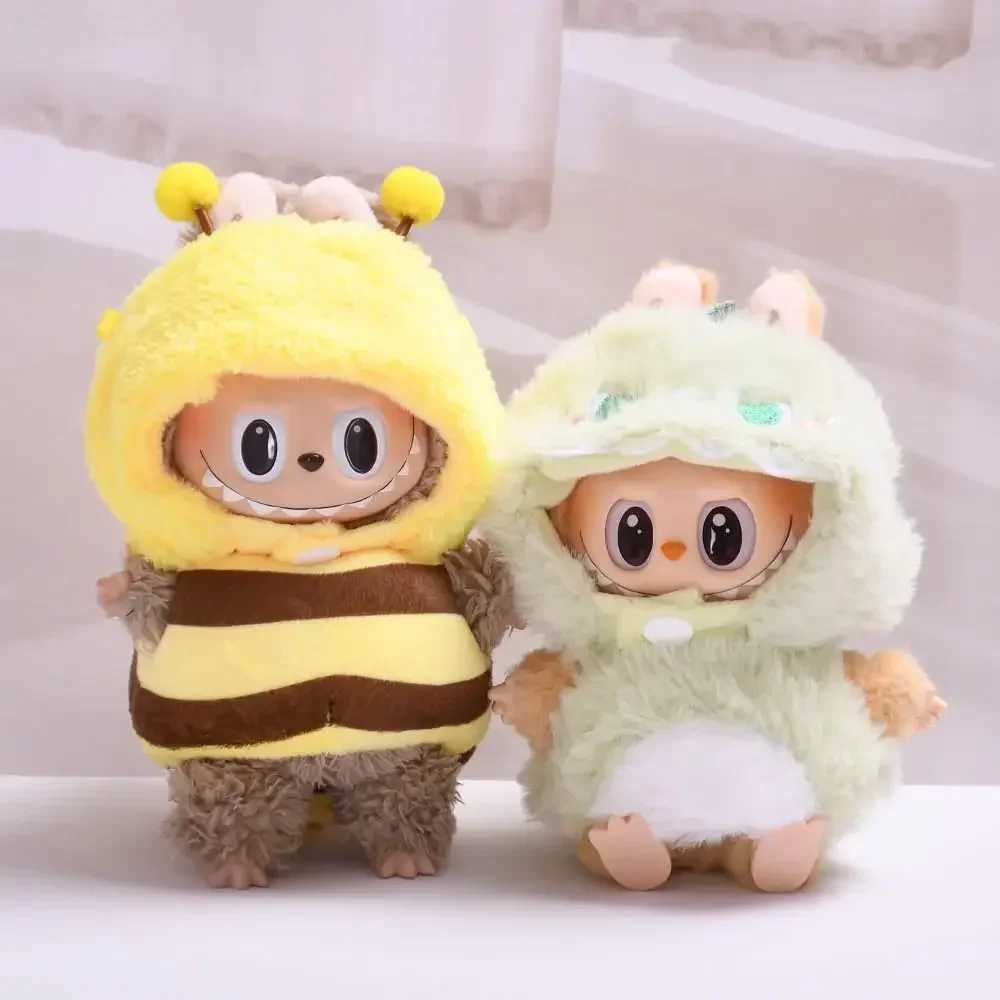 17cm mini plush doll clothing accessory suitable for Korean Kpop Exo Labubu idol V1 V2 bee dinosaur shark clothing giftXJ250324