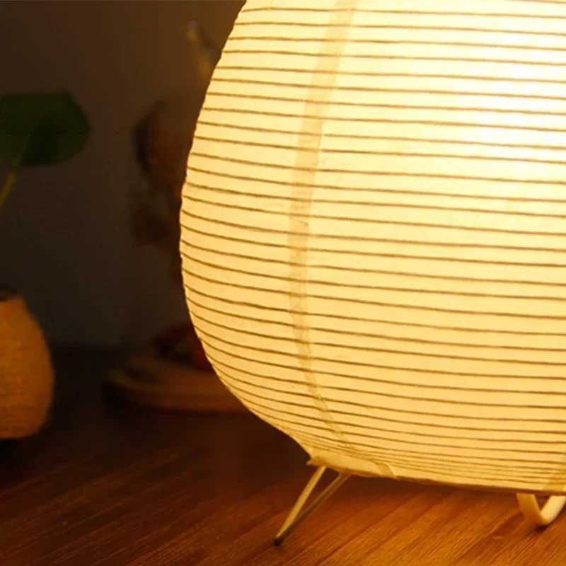 Japanese Lantern Led Table Lamp Living Room Bedroom Bedside Rice Paper Lights Study Homestay Art Creative Decor Table LightsC250324