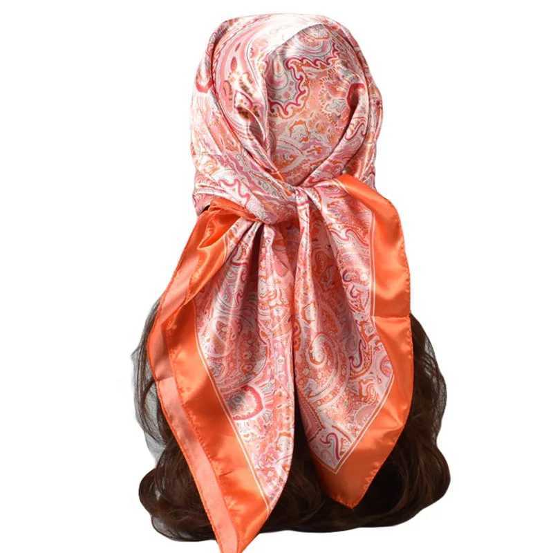 High quality silk square scarf with top wrapping and four seasons hair scarf Foard Iuxe Bandana womens scarf 90x90cm X250324