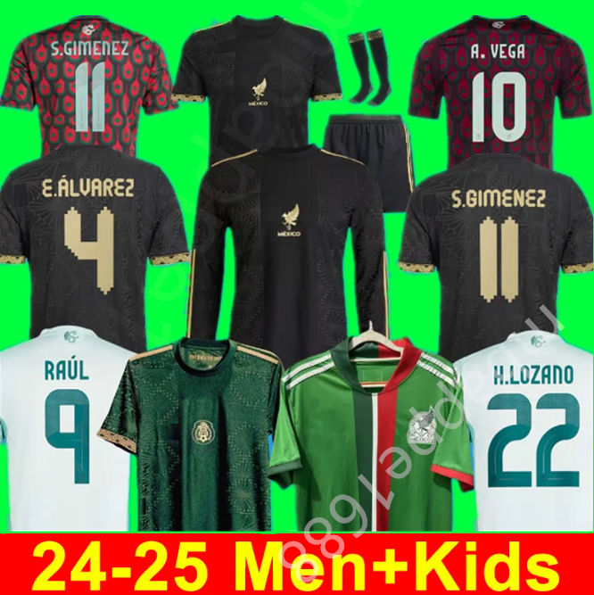 Mexico 2024 Copa America RAUL CHICHARITO Soccer Jerseys 2025 LOZANO 24 25 H.LOZANO Men Kids Football Shirts Uniforms Fans Player Version GIMENEZ 2025 Gold Cup