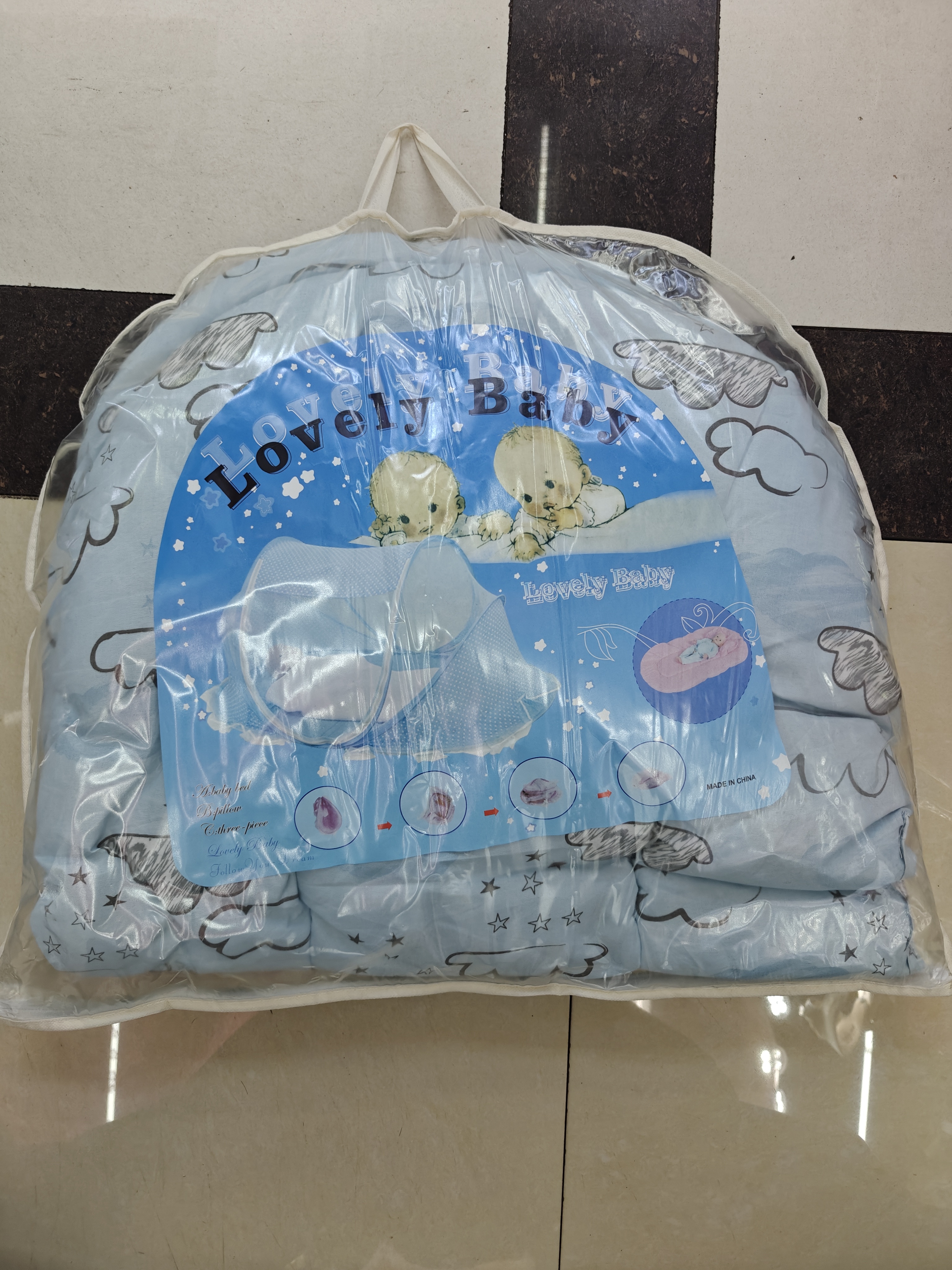 Jiaobao Cloud Three Piece Baby Mosquito Net Set