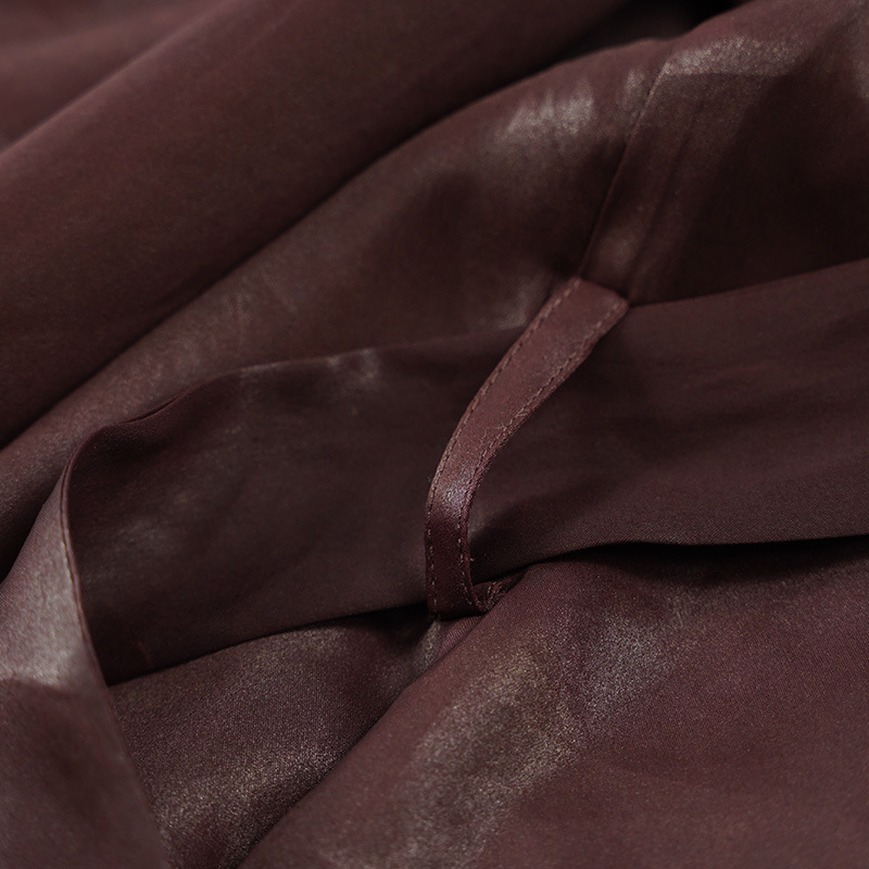 T9120 A3 High Quality Xiangyunsha Turtle Crack V-neck Lace-up 100% Mulberry Silk Dress Elegant