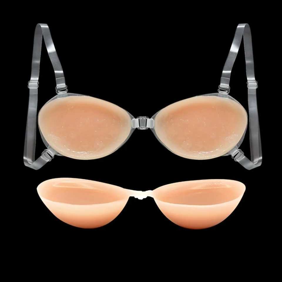 2 pairs of ultra comfortable silicone strapless bras - self-adhesive backless push up womens soft padded covers - wireless FabXJ250324
