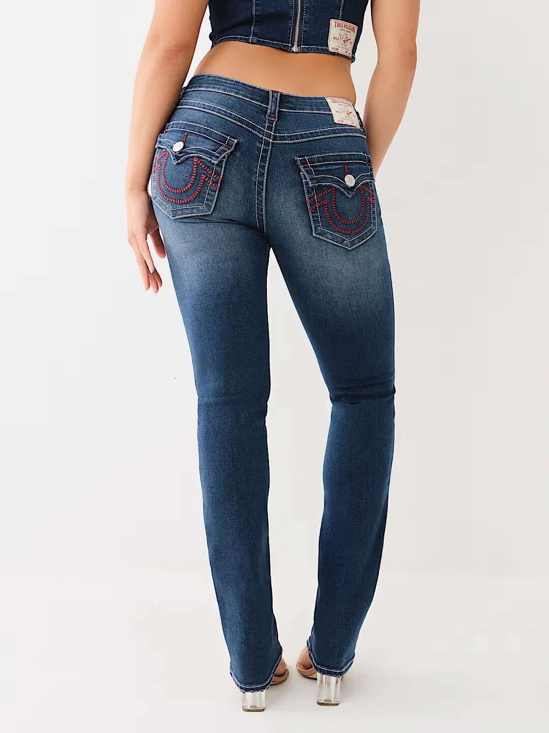 Y2k Women Vintage Gothic Fashion Embroidered Hip Hop Street Leisure Denim Pants True Brand High Waist Straight Wide Leg Jean