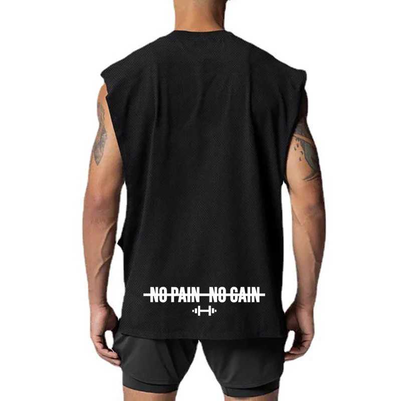 Tailored oversized mesh vest for mens gym fitness training fast drying bodybuilding sleeveless sportswear fashionable clothing X250324