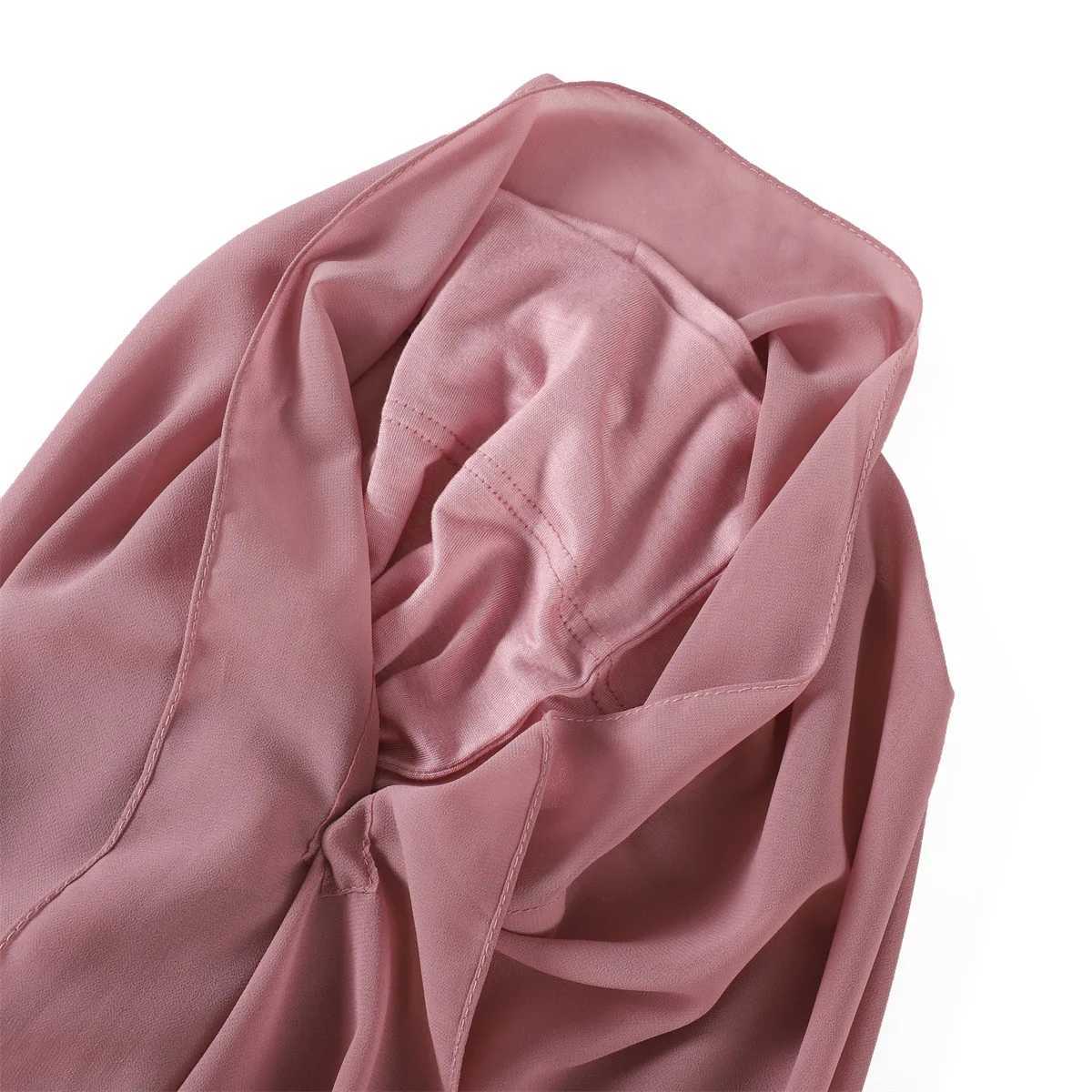 Hot S Premium instant chiffon headscarf with in seat magnet solid color easy to wear shawl packaging with bottom cap X250324
