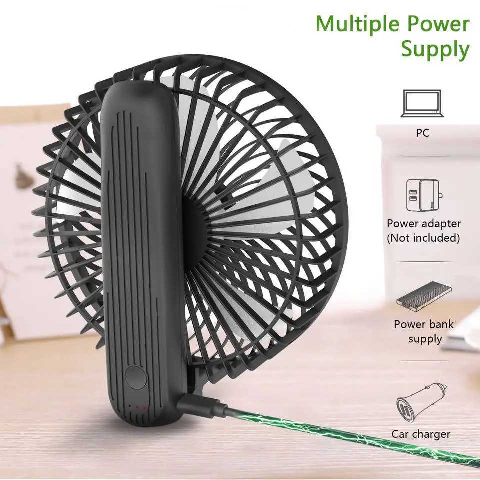 Opolar 10000mAh Handheld Mini Fan Foldable Camping Fan Silent Strong Wind Rechargeable Air Cooler Home Outdoor Room Travel USB Z250324