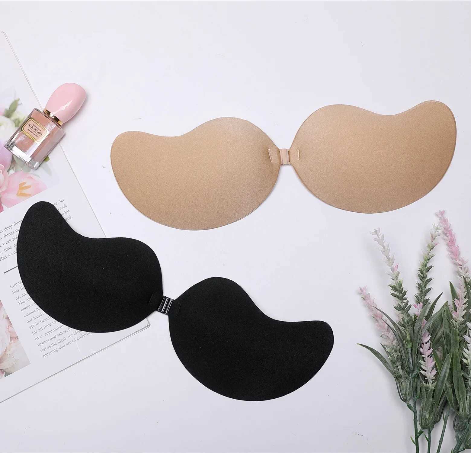 Reusable silicone bust padded cover stickers mango breasts self-adhesive invisible bra lifting strap push up strapless braXJ250324