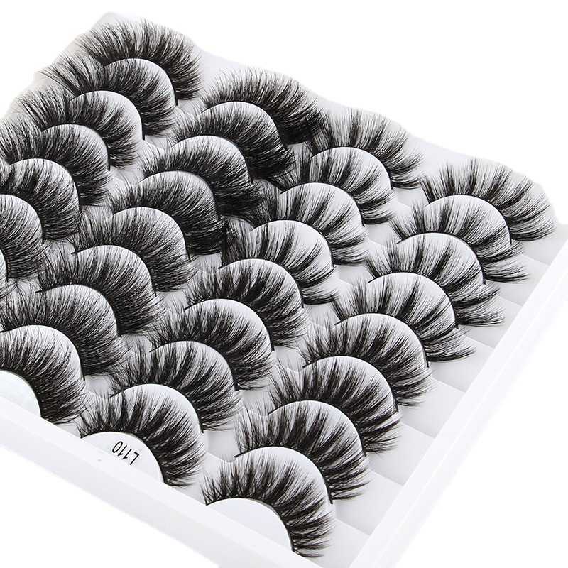 Fake Eyelash 16 Pair Set Mixed Cat Eye Fluffy Exaggerated Thick 3D mink like Eyelash W250324