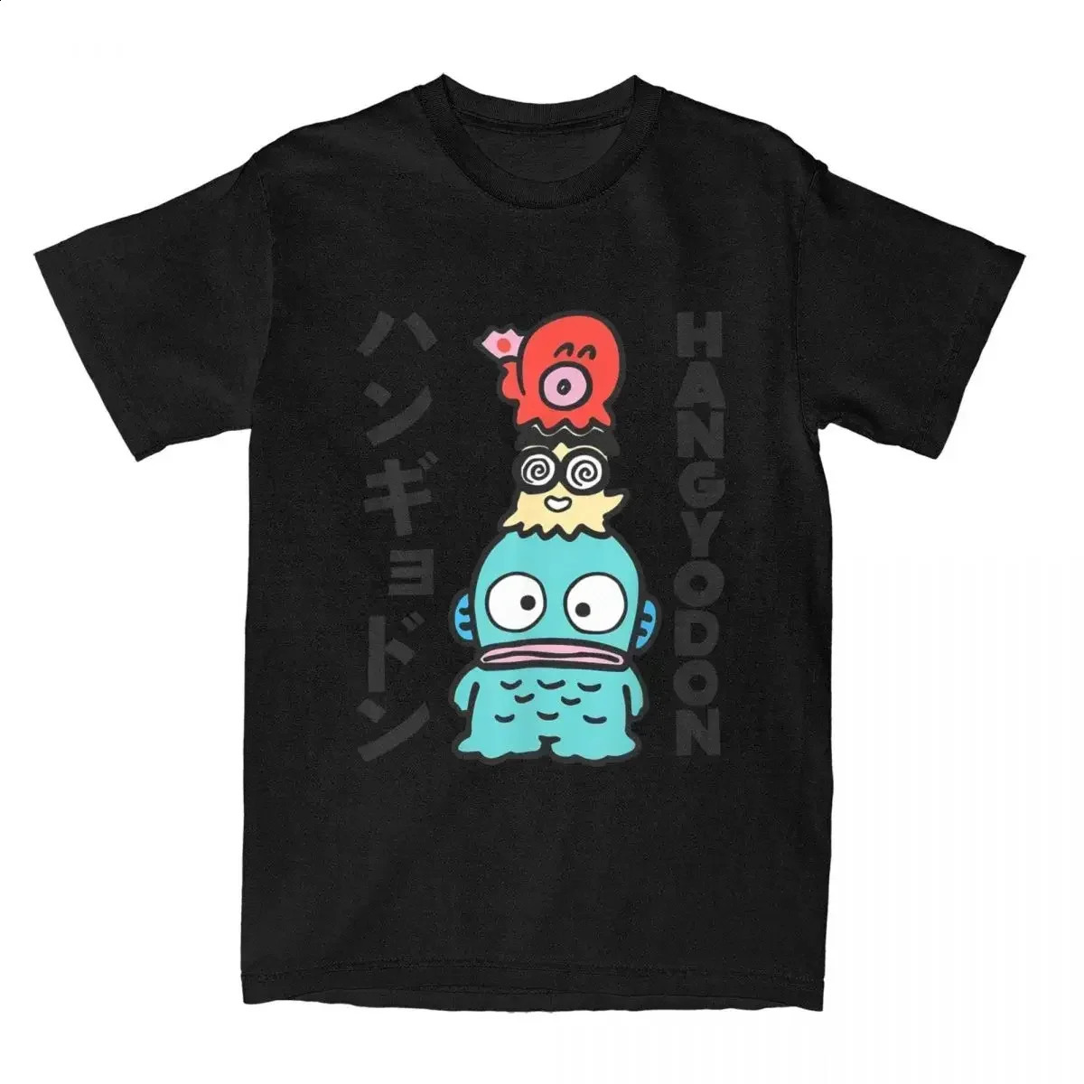 Hangyodon Japanese mens and womens retro Tshirt short sleeved Oneck summer clothing Y2k top 250324