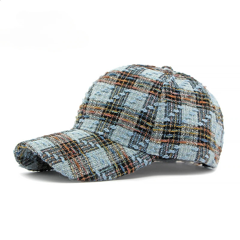 Korean Fashion Plaid Hardtop Baseball Cap Ladies Outdoor Sun Visor Cap 250321