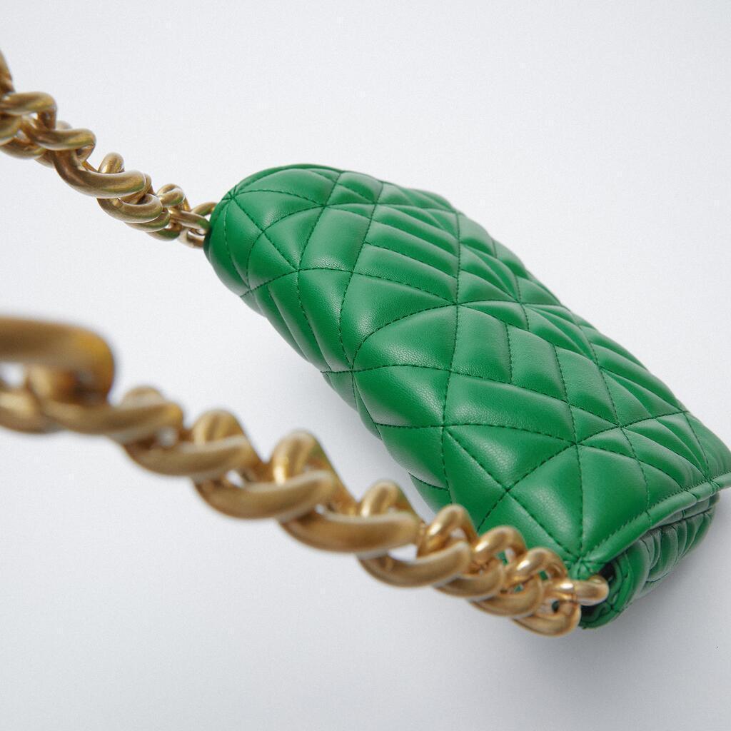 Home Crossbody Diamond Grid New Versatile Thick Chain Single Shoulder Rice Embroidered Small Square Bag