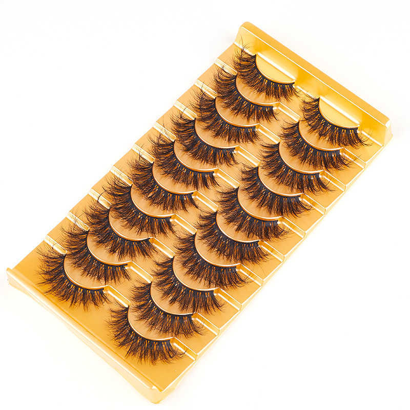 10 pairs of Russian explosive eyelashes with fluffy thick and exaggerated 25mm 8D false eyelashes W250324