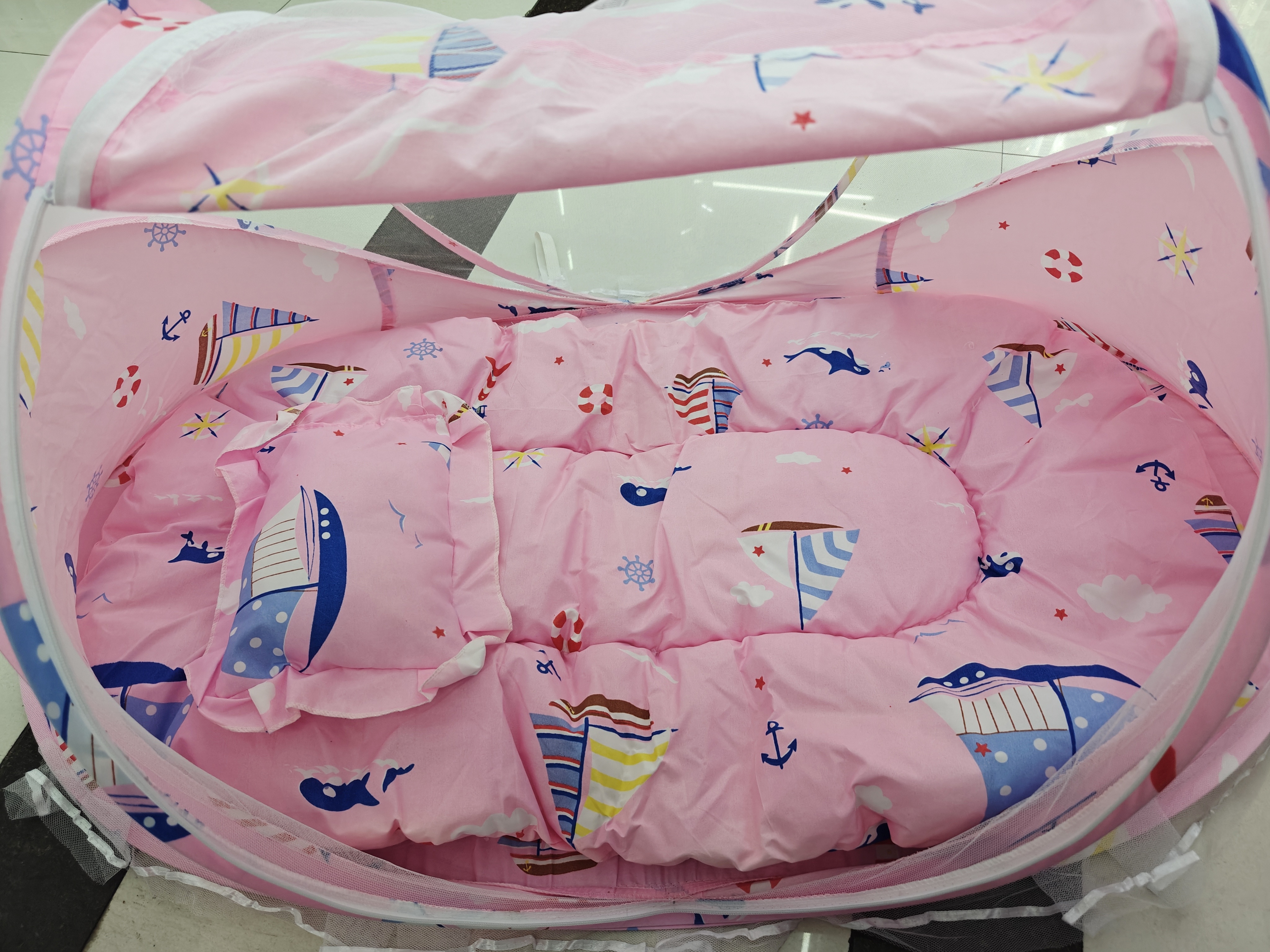 Jiaobao sailboat three piece set baby mosquito net