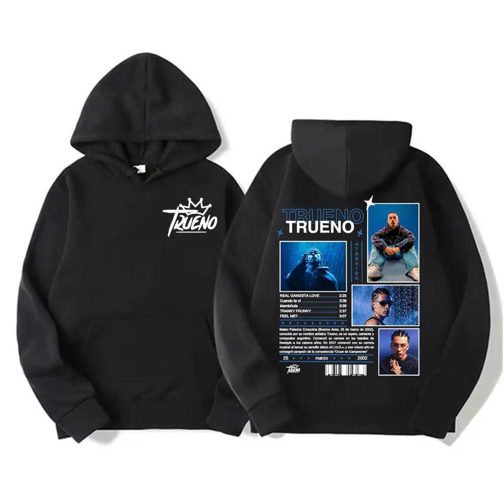 Rap singer Trueno Graphic Hoodies mens hip-hop fashion retro sportswear mens Harajuku womens cool oversized casual hoodieT250323