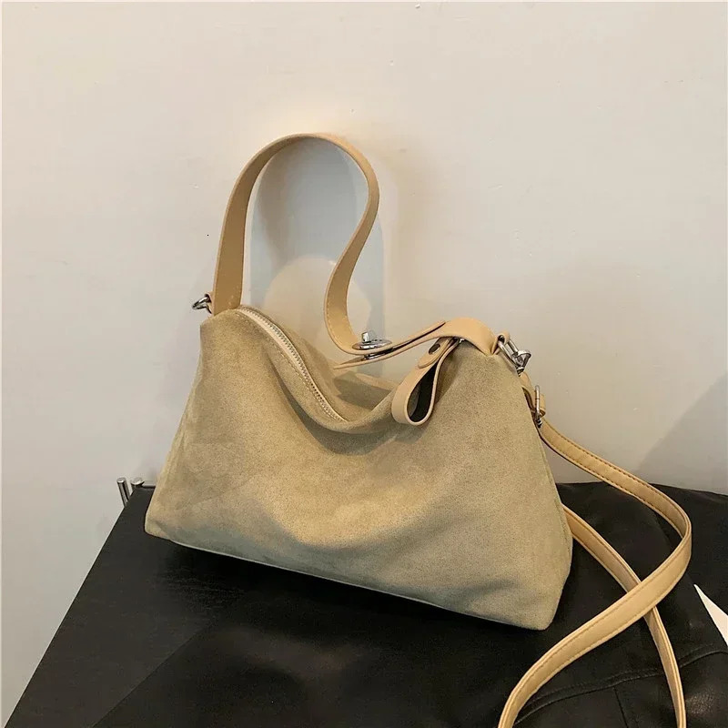 Faux Suede Casual Tote Sense of Large Capacity Bags High Quality Simple Versatile Casual Shoulder Bags 250320