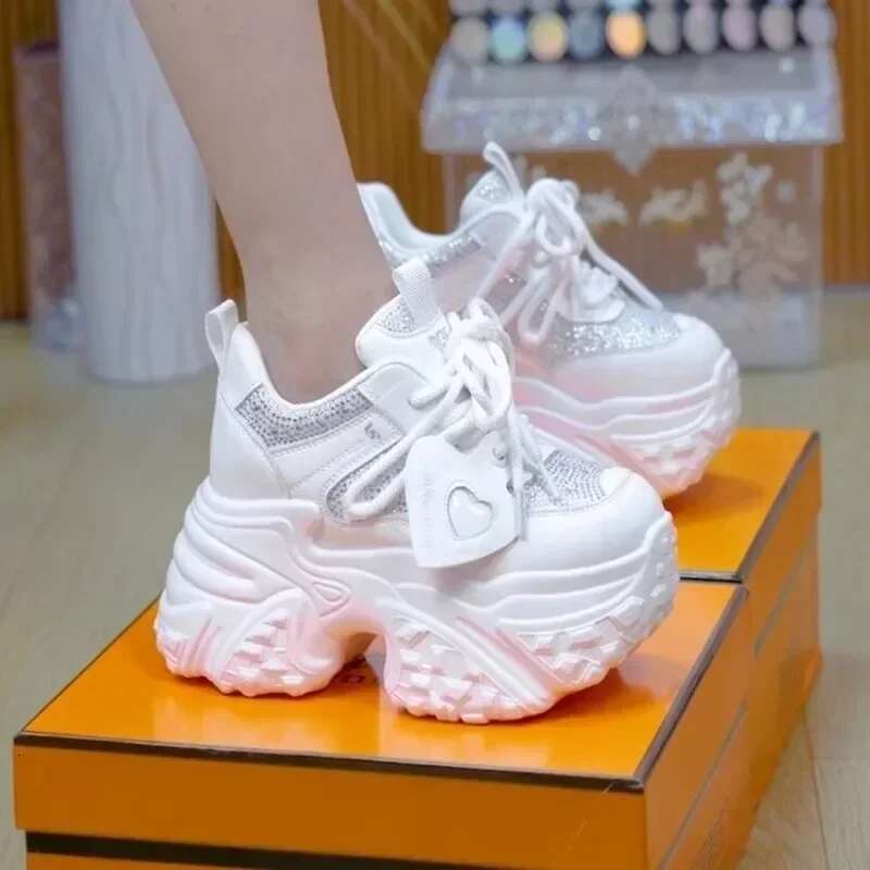 2025 New 10.5CM Women's Casual Thick Bottom Designer Fashion High Heels Sports Vulcanized Shoes Sports Shoes Thick Bottom Sports Shoes