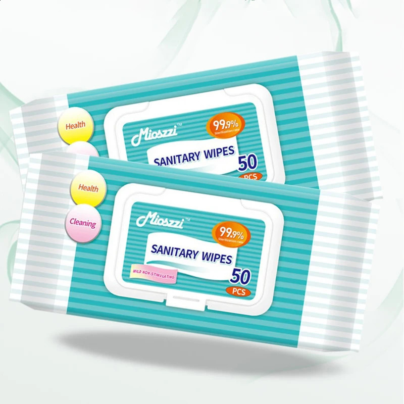 50pcs Sanitary Cleaning Wet Wipes 250320