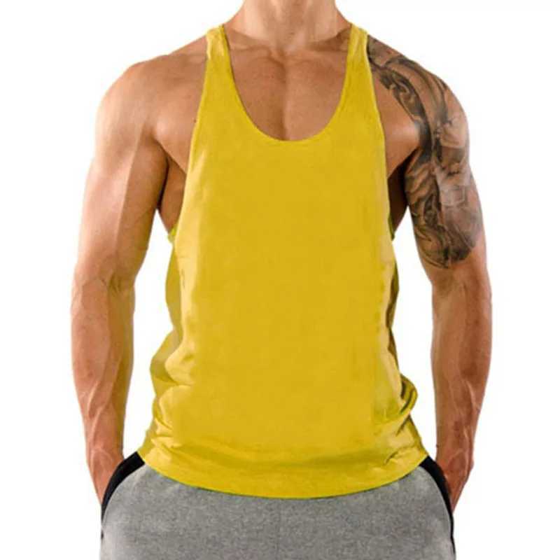2024 Summer 100% Cotton Bodybuilding Muscle Strap Tank Top for Mens Fitness Exercise Y Back Tank Top X250324