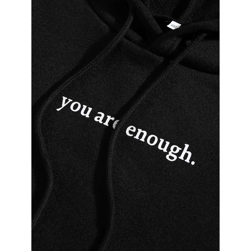 Plus Size Women's Letter Printed Casual Outdoor Sports Hoodie