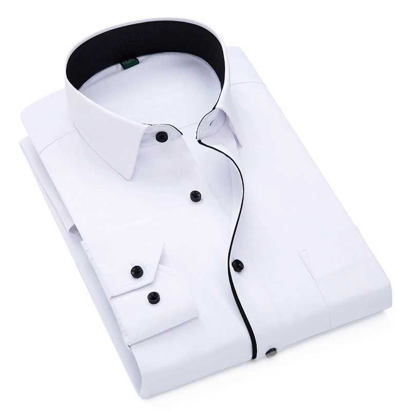 Mens clothing wedding dresses long sleeves mens dresses mens business parties solid casual shirts work clothes formal ultra-thin mens shirts X250324