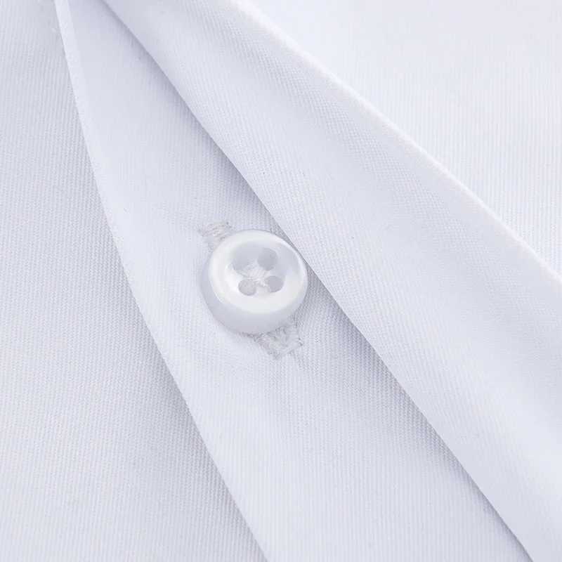 French cufflinks mens tailcoat business social shirt long sleeves covered buttons solid color mens dress white light blue pink X250324