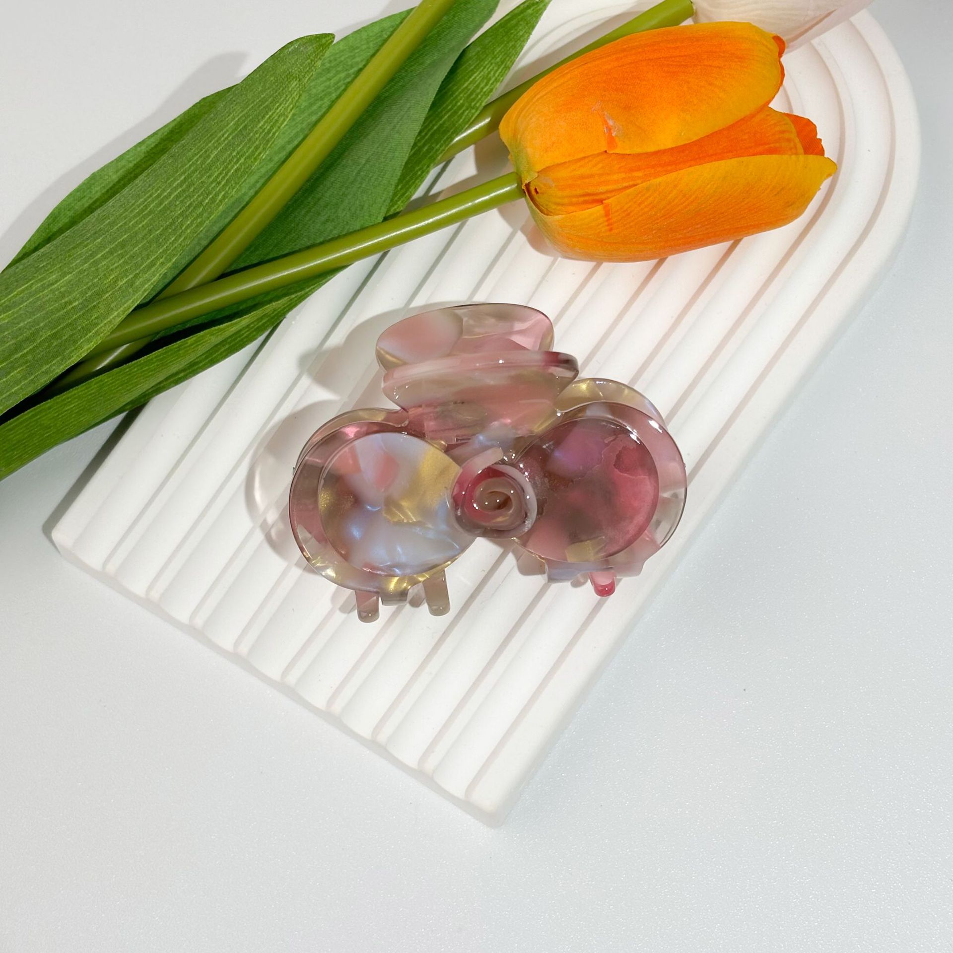 Acetate Flower Grab Clip Cute Fashion Plate Hair Clip Temperament Shark Clip Delicate Hair Accessories Hair Clip Female