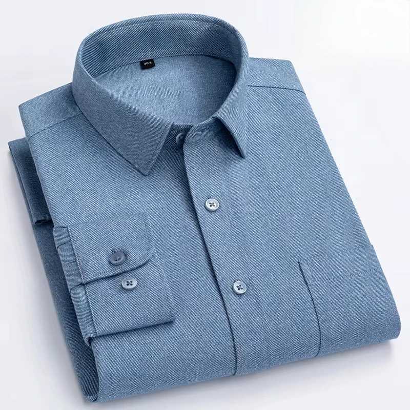 High quality 100% pure cotton long sleeved mens casual shirt pure cotton style top elegant clothing X250324