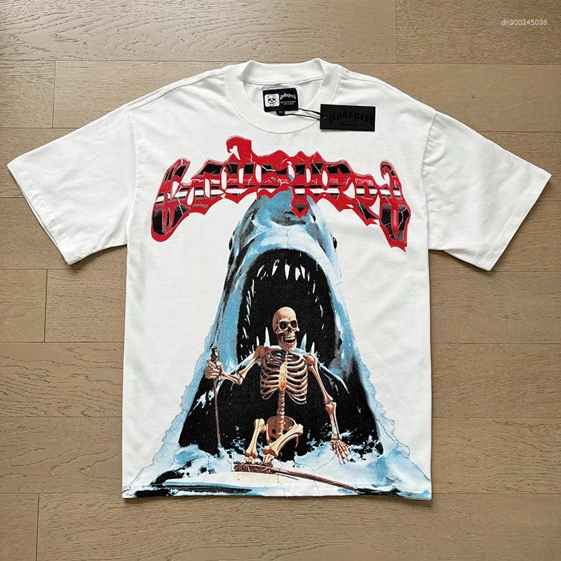 Men's T Shirts Godspeed T-shirt Streetwear Statue Of Print Casual Hip-Hop Round Neck Short Sleeve GOD SPEED Top Tee